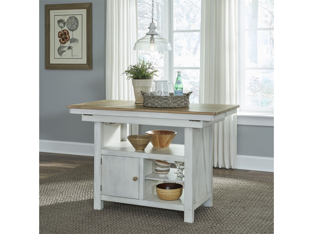 Liberty Furniture Lindsey Farm Transitional Two-Toned Kitchen Island